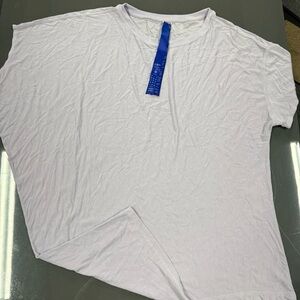 Kit and Ace Asymmetrical Cashmere Blend T-Shirt Lavender